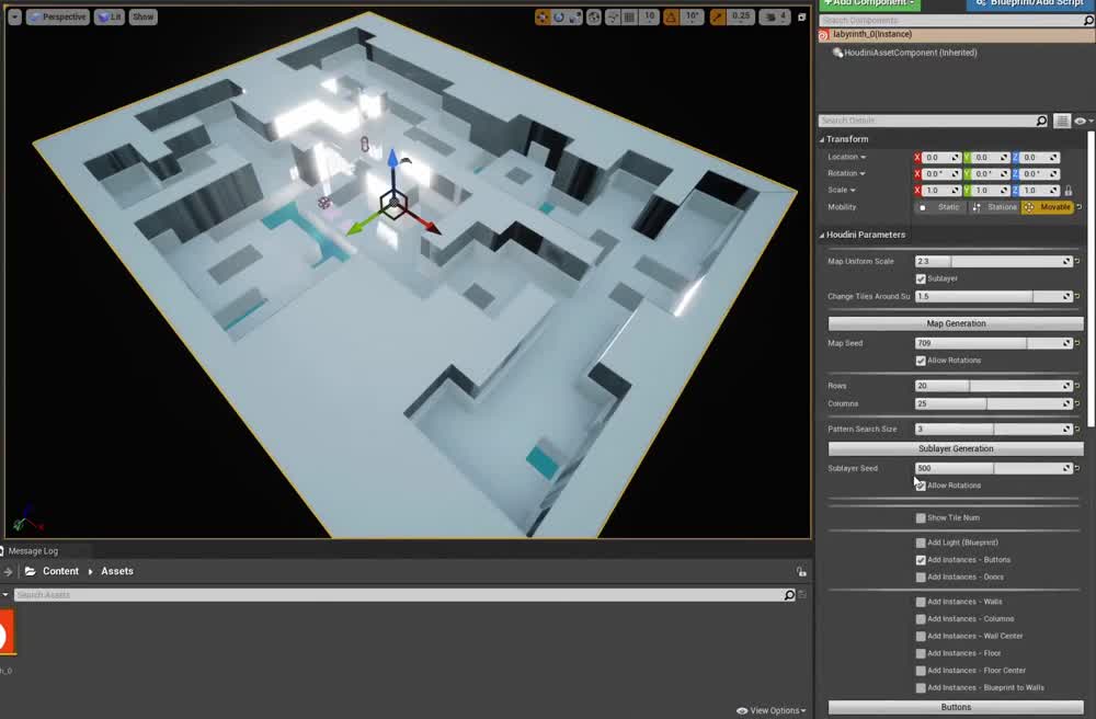 Generated labyrinth in Unreal - walkthrough